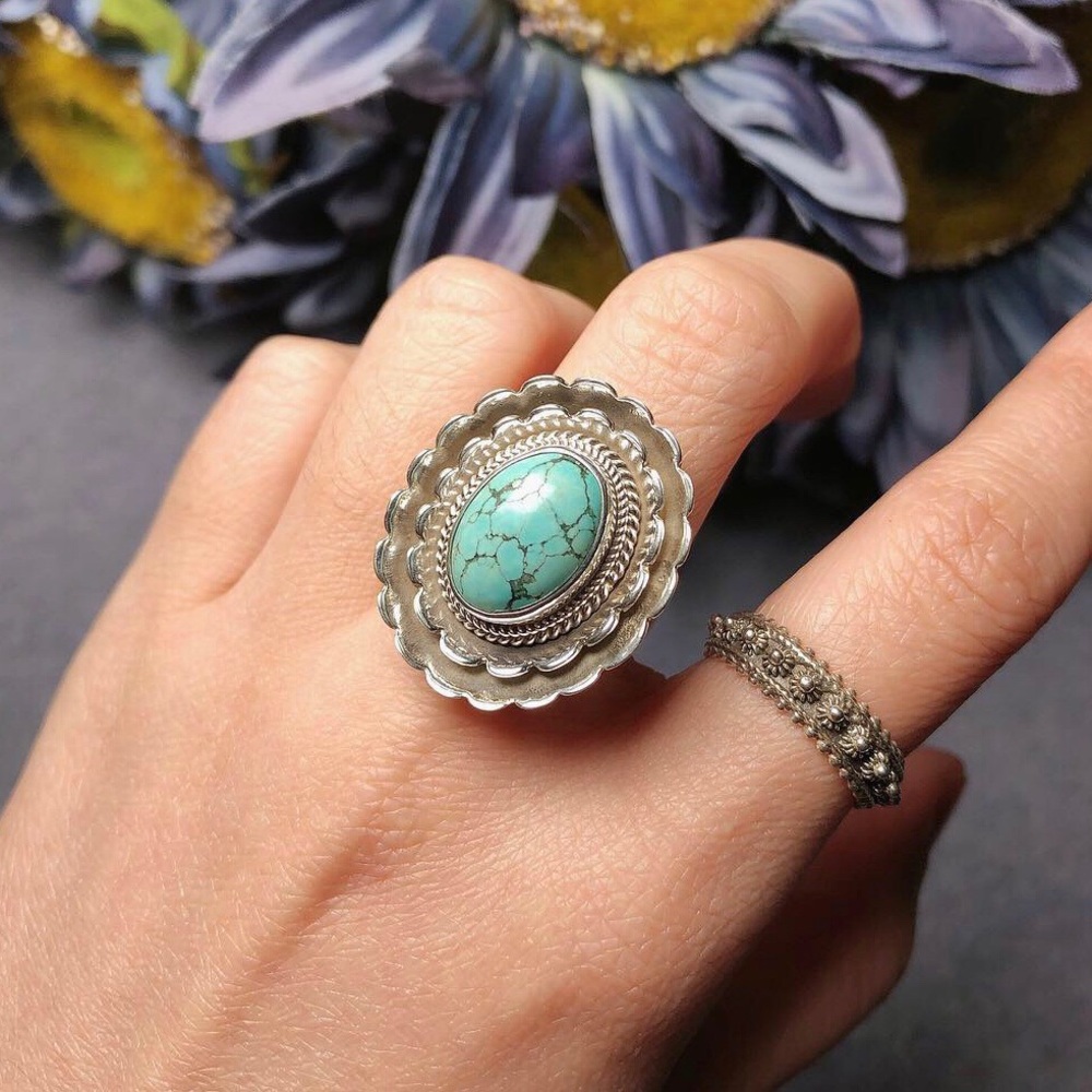 Clearancesterling Silver Turquoise Ring - image 2